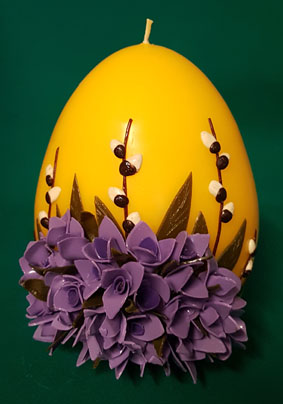 Ei mit 3D Wachsblüten